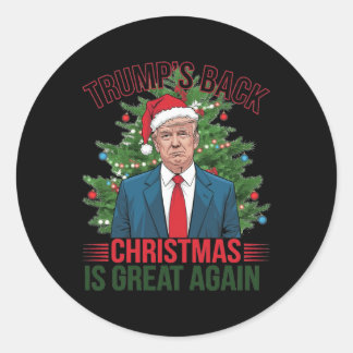 Santa Trump Dance Make Christmas Great Again Ugly Classic Round Sticker