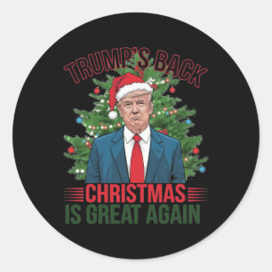 Santa Trump Dance Make Christmas Great Again Ugly Classic Round Sticker