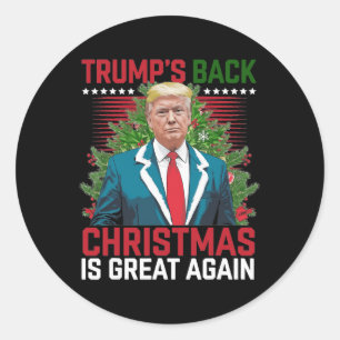 Santa Trump Dance Make Christmas Great Again Ugly Classic Round Sticker