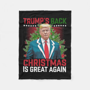 Santa Trump Dance Make Christmas Great Again Ugly Fleece Blanket