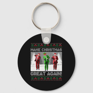 Santa Trump Dance Make Christmas Great Again Ugly  Key Ring