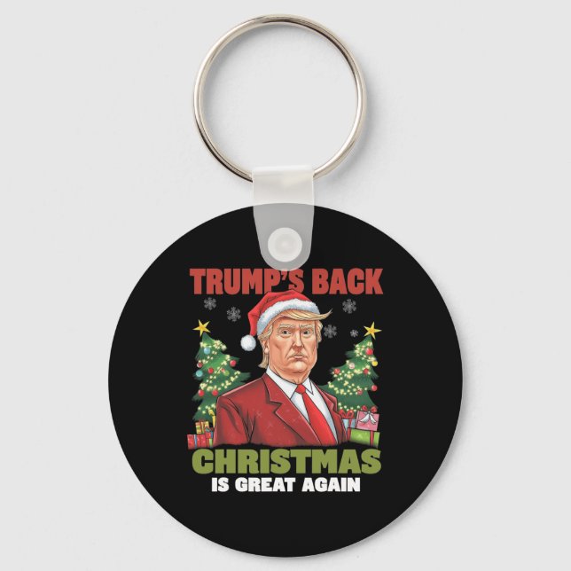 Santa Trump Dance Make Christmas Great Again Ugly  Key Ring (Front)