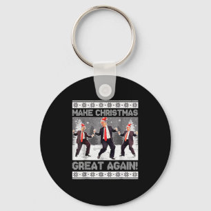 Santa Trump Dance Make Christmas Great Again Ugly Key Ring