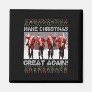 Santa Trump Dance Make Christmas Great Again Ugly  Magnet