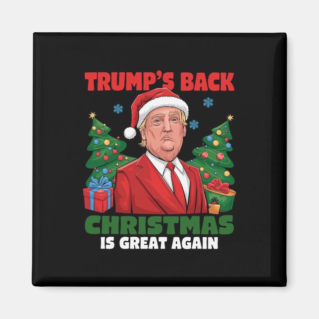 Santa Trump Dance Make Christmas Great Again Ugly  Magnet (Front)