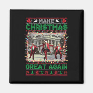 Santa Trump Dance Make Christmas Great Again Ugly  Magnet