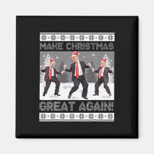 Santa Trump Dance Make Christmas Great Again Ugly  Magnet