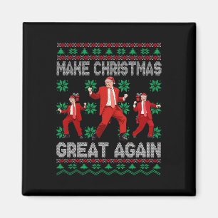 Santa Trump Dance Make Christmas Great Again Ugly  Magnet