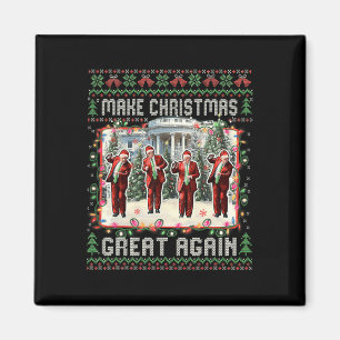 Santa Trump Dance Make Christmas Great Again Ugly  Magnet