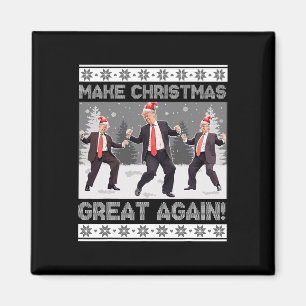 Santa Trump Dance Make Christmas Great Again Ugly  Magnet