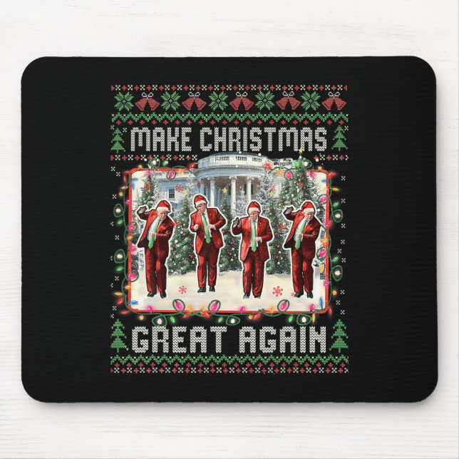 Santa Trump Dance Make Christmas Great Again Ugly  Mouse Pad (Front)