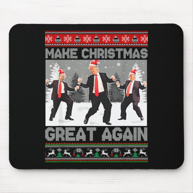 Santa Trump Dance Make Christmas Great Again Ugly  Mouse Pad (Front)