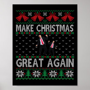 Santa Trump Dance Make Christmas Great Again Ugly  Poster