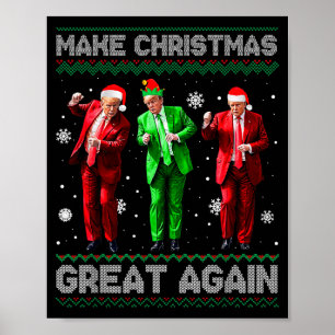 Santa Trump Dance Make Christmas Great Again Ugly Poster