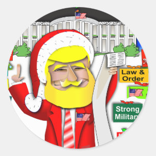 Santa Trump Ho Ho Ho Classic Round Sticker