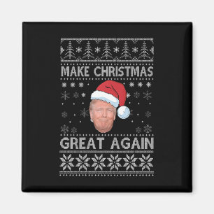 Santa Trump Make Christmas Great Again Ugly Sweate Magnet