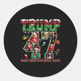 Santa Trump Make Christmas Great Again Ugly Xmas P Classic Round Sticker