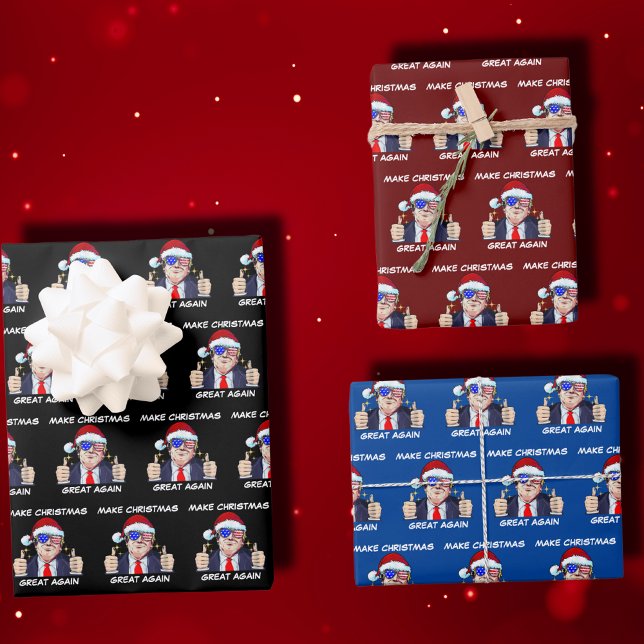 Santa Trump Make Christmas Great Again Xmas Wrapping Paper Sheet (Creator Uploaded)
