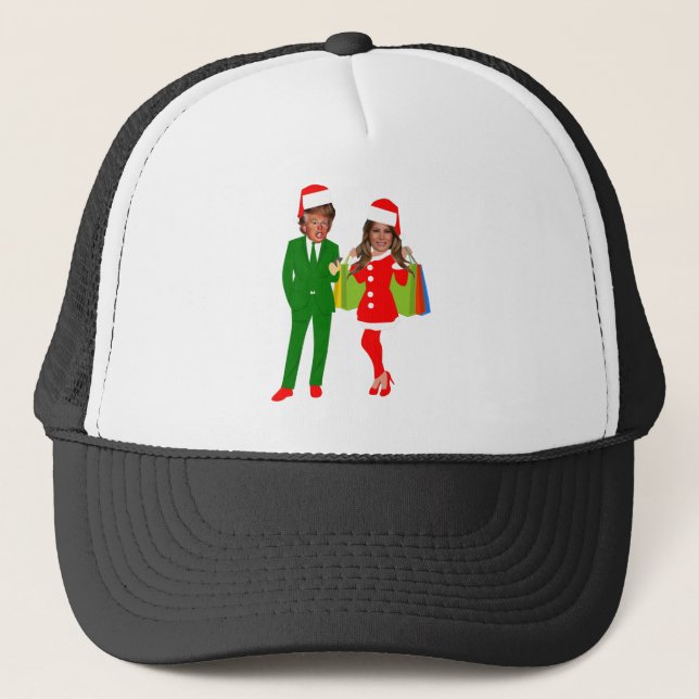 santa trump melania trucker hat (Front)