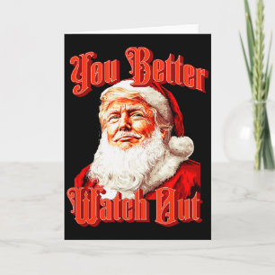 Santa Trump Vintage You Better Watch Out Two Sided Card
