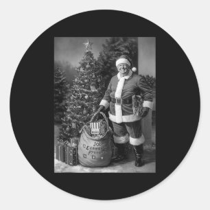 Santa Trump With A Sack Full Of Presents Christmas Classic Round Sticker