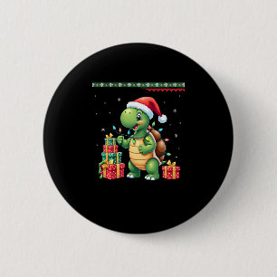 Santa Turtle Christmas Ugly Sweater Funny Holiday 6 Cm Round Badge