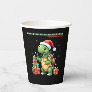 Santa Turtle Christmas Ugly Sweater Funny Holiday  Paper Cups