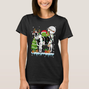 Santa Turtle Ridding Reindeer Cow Christmas Tree T-Shirt