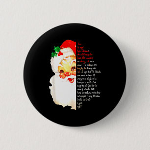 Santa Twas The Night Before Christmas Matching Paj 6 Cm Round Badge