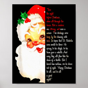 Santa Twas The Night Before Christmas Matching Paj Poster