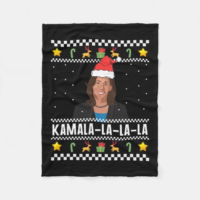Santa Ugly Christmas Sweater Meme  Fleece Blanket (Front)