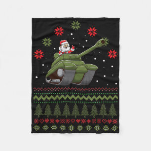 Santa Ugly Christmas Theme Graphic Military Armore Fleece Blanket