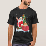 Santa Ugly Christmas Tree Lights Mink Animal  T-Shirt<br><div class="desc">Santa Ugly Christmas Tree Lights Mink Animal</div>