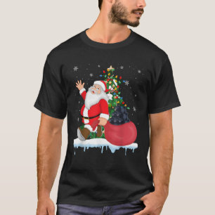 Santa Ugly Christmas Tree Lights Schipperke Dog Me T-Shirt