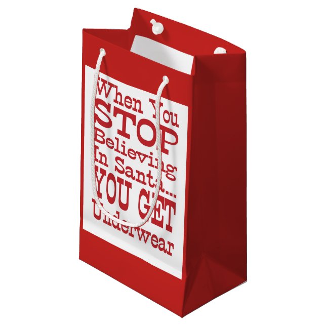 Santa Underwear Small Gift Bag (Front Angled)