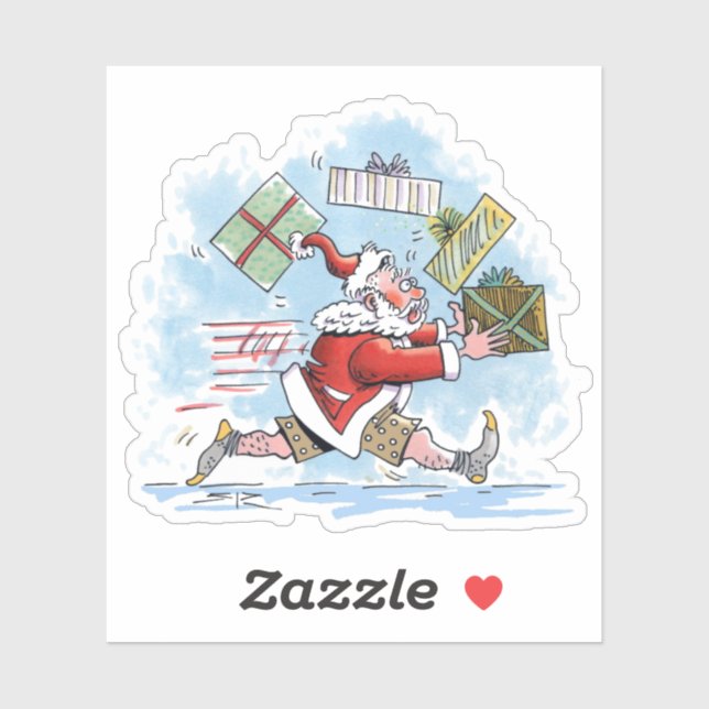 Santa Unprepared contour sticker (Sheet)