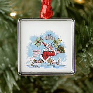 Santa Unprepared square premium ornament