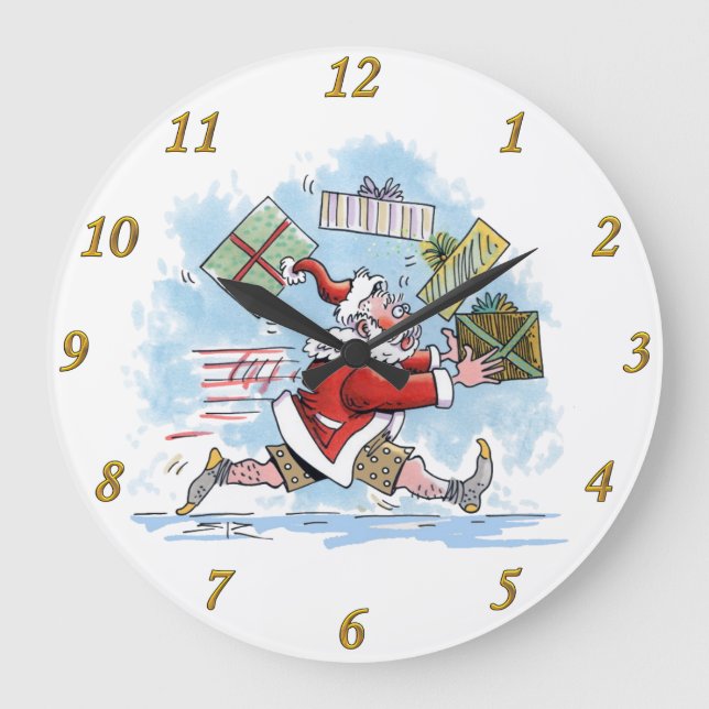Santa Unprepared wall clock (Front)