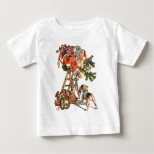 Santa Up a Ladder Baby T-Shirt