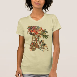 Santa Up a Ladder T-Shirt