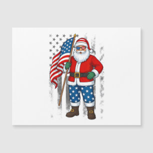 Santa USA American Flag Christmas In July Happy 4t