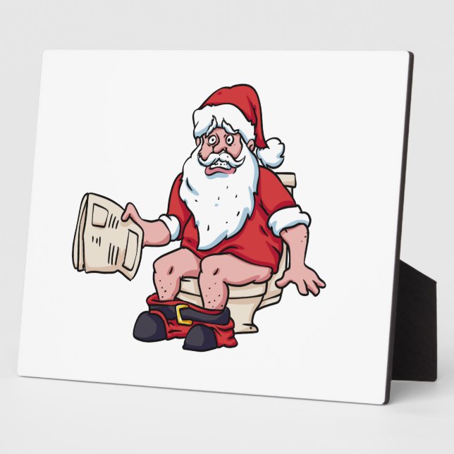 Santa Using Toilet Plaque (Side)