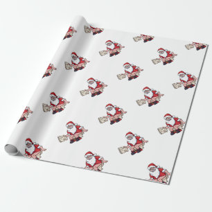 Santa Using Toilet Wrapping Paper