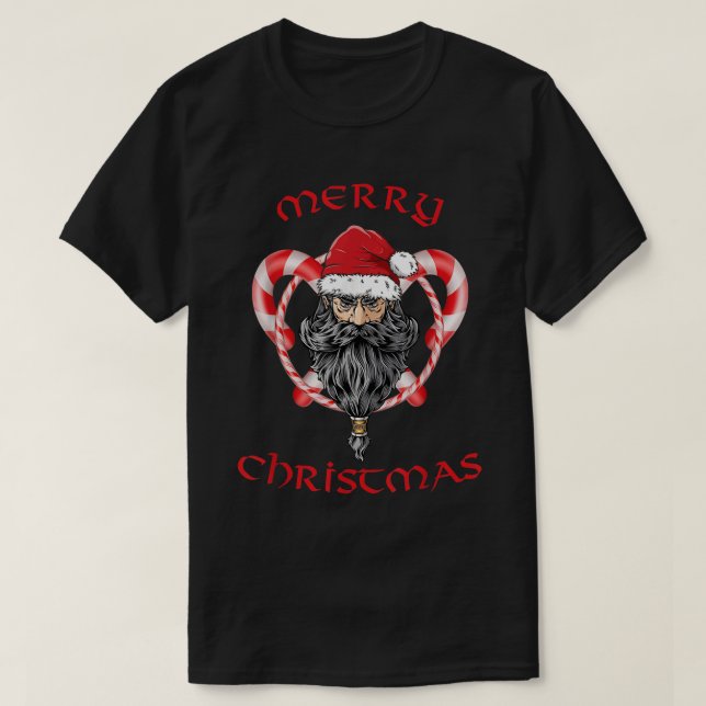 Santa Viking Christmas Santa Claus T-Shirt (Design Front)