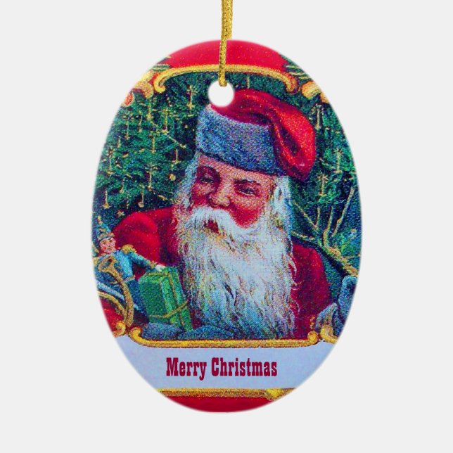 SANTA VINTAGE CERAMIC TREE DECORATION (Front)
