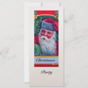 SANTA VINTAGE CHRISTMAS PARTY 1 champagne Invitation