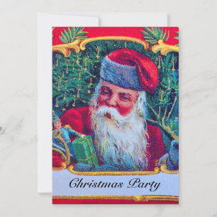 SANTA VINTAGE CHRISTMAS PARTY 1 gold Invitation