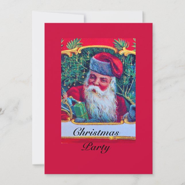 SANTA VINTAGE CHRISTMAS PARTY 1 INVITATION (Front)