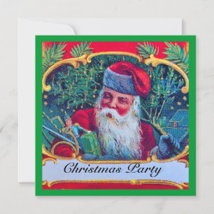 SANTA VINTAGE CHRISTMAS PARTY INVITATION