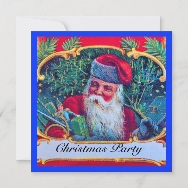 SANTA VINTAGE CHRISTMAS PARTY INVITATION (Front)